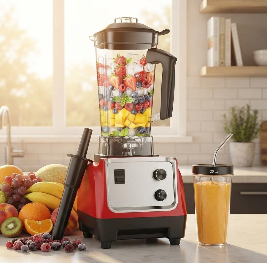 MAGETANG HS-206D 1800W Blender, Ruby Red
