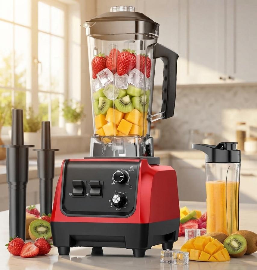 MAGETANG HS-206D 1800W Blender, Black-Red